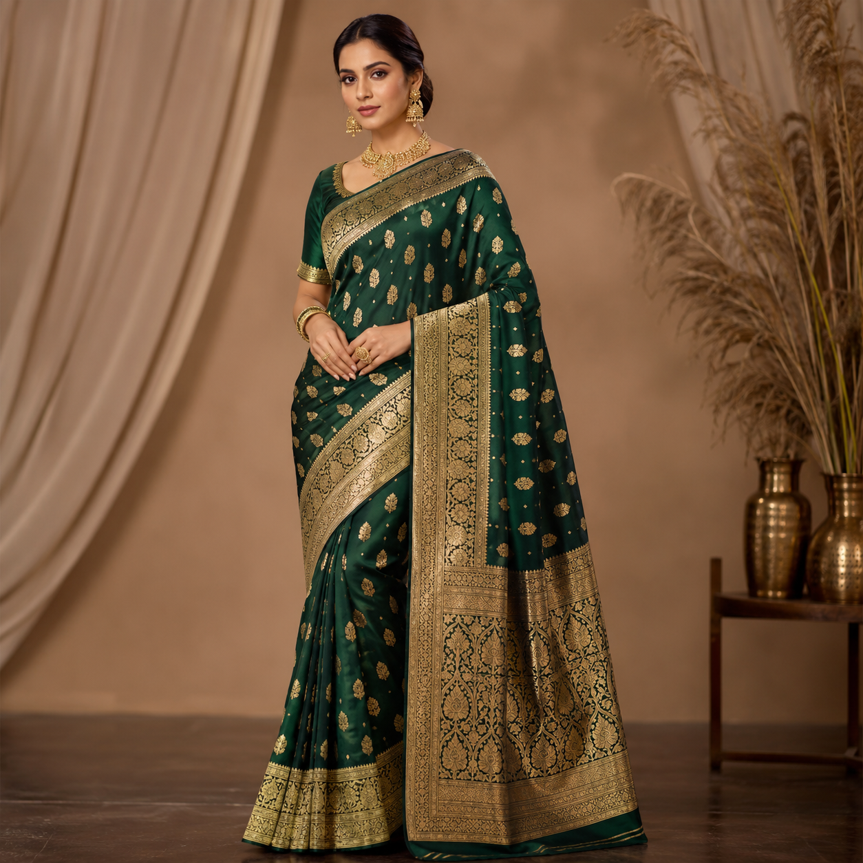 Saree Emerald Gold Edition