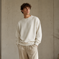 Minimal Cream Oversized Sweatshirt Set